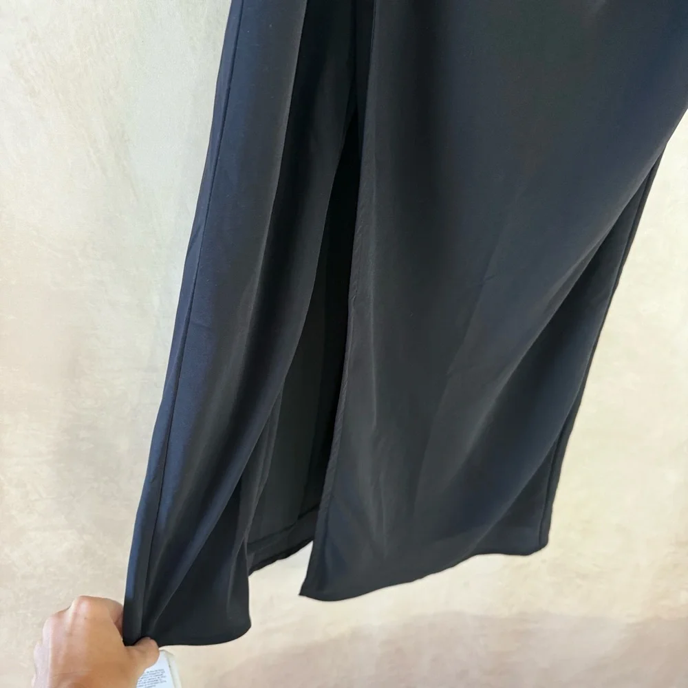 ABERCROMBIE & FITCH Sleeveless Draped Skirt Plunge Back Maxi Dress